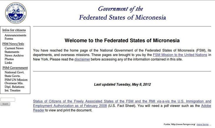 Pgina do governo da Micronsia